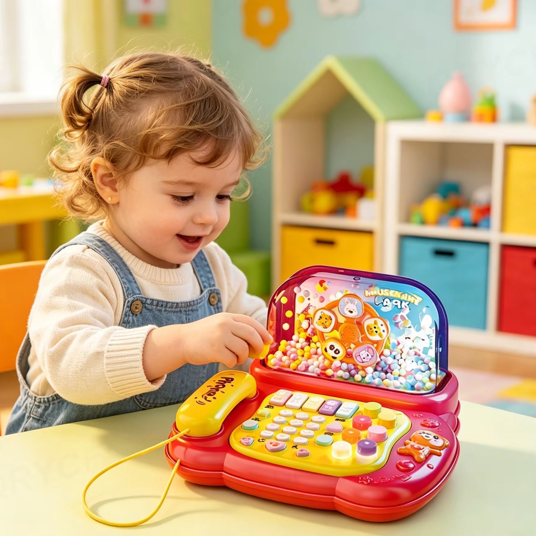 Kids Education Story - Детская музыкальная игрушка-телефон с мультяшным дизайном,