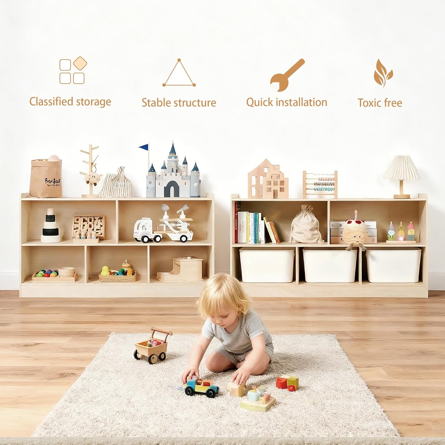 Монтессори-стеллаж для книг и  – обзор и цена Montessori Shelf Toy