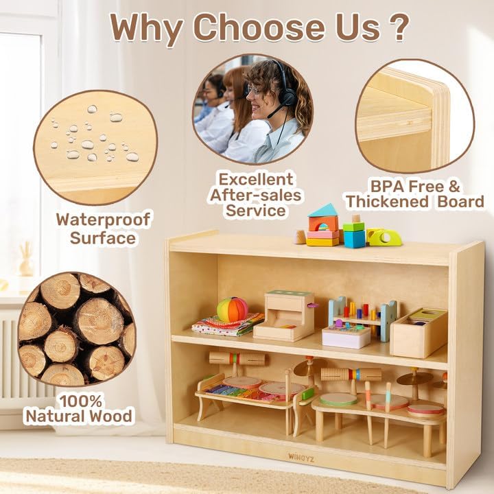 Деревянный шкаф для хранения,  – обзор и цена Montessori Shelf Toy
