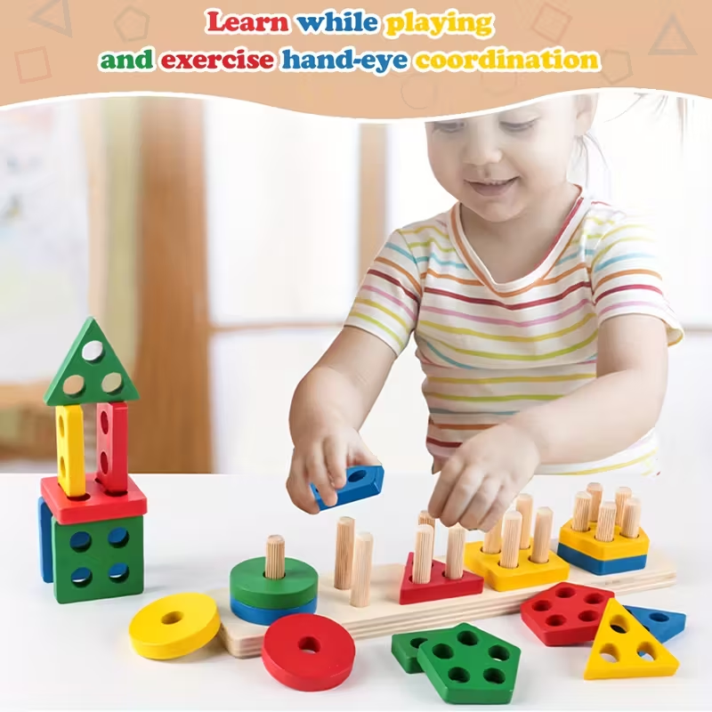 Деревянные игры Монтессори, де – обзор и цена Kids Educational Game 3